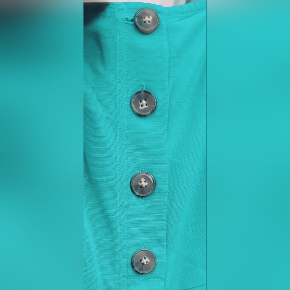Nine West Teal Button Romper - Size Medium - Picture 9 of 17